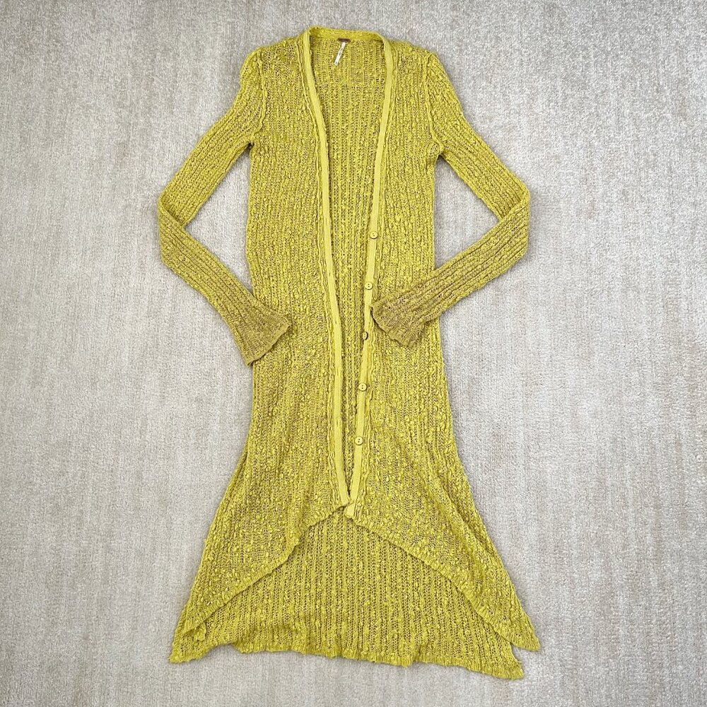 Free People Long Cardigan Cotton Sweater XS